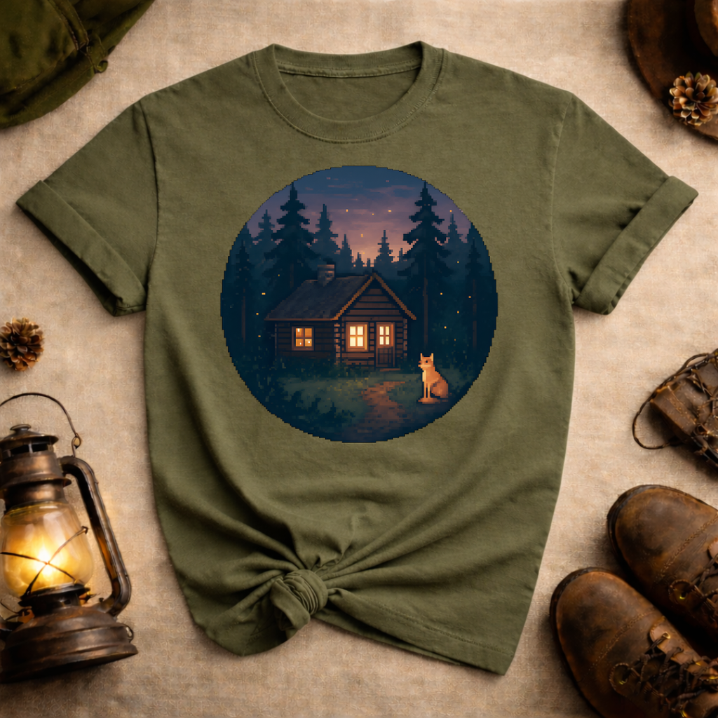 Pixel Art Cabin T-Shirt