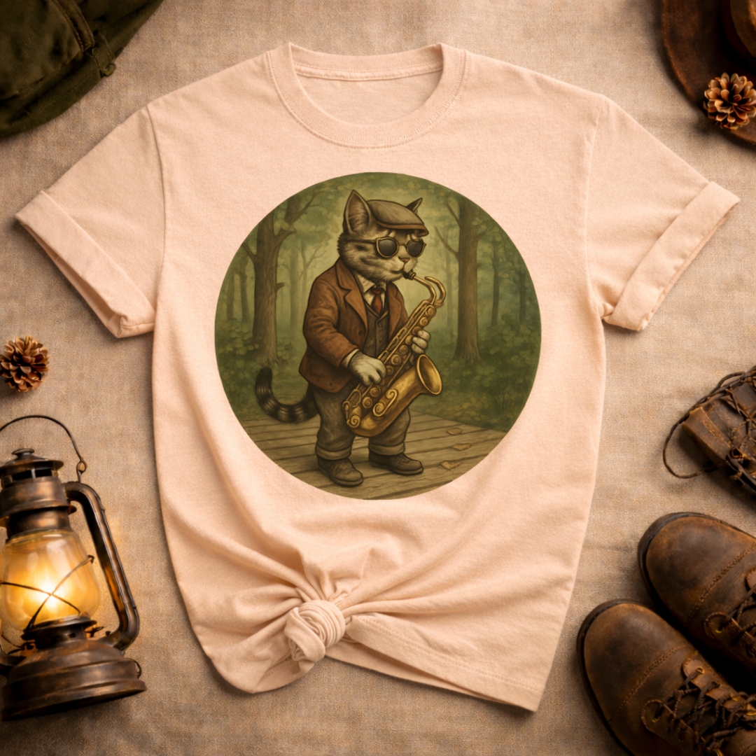 Cat Playing the Saxophone T-Shirt