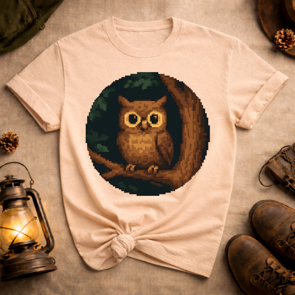 Pixel Art Owl T-Shirt