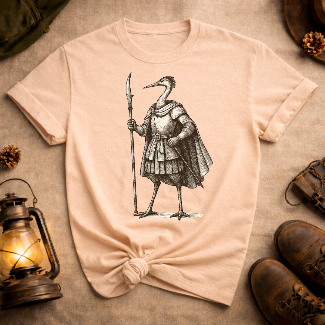 Crane with Naginata T-Shirt