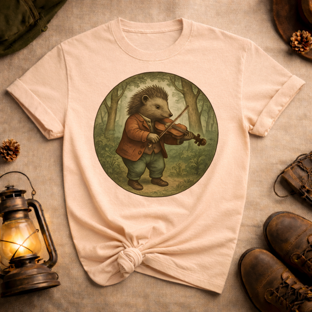 Hedgehog Playing Fiddle T-Shirt