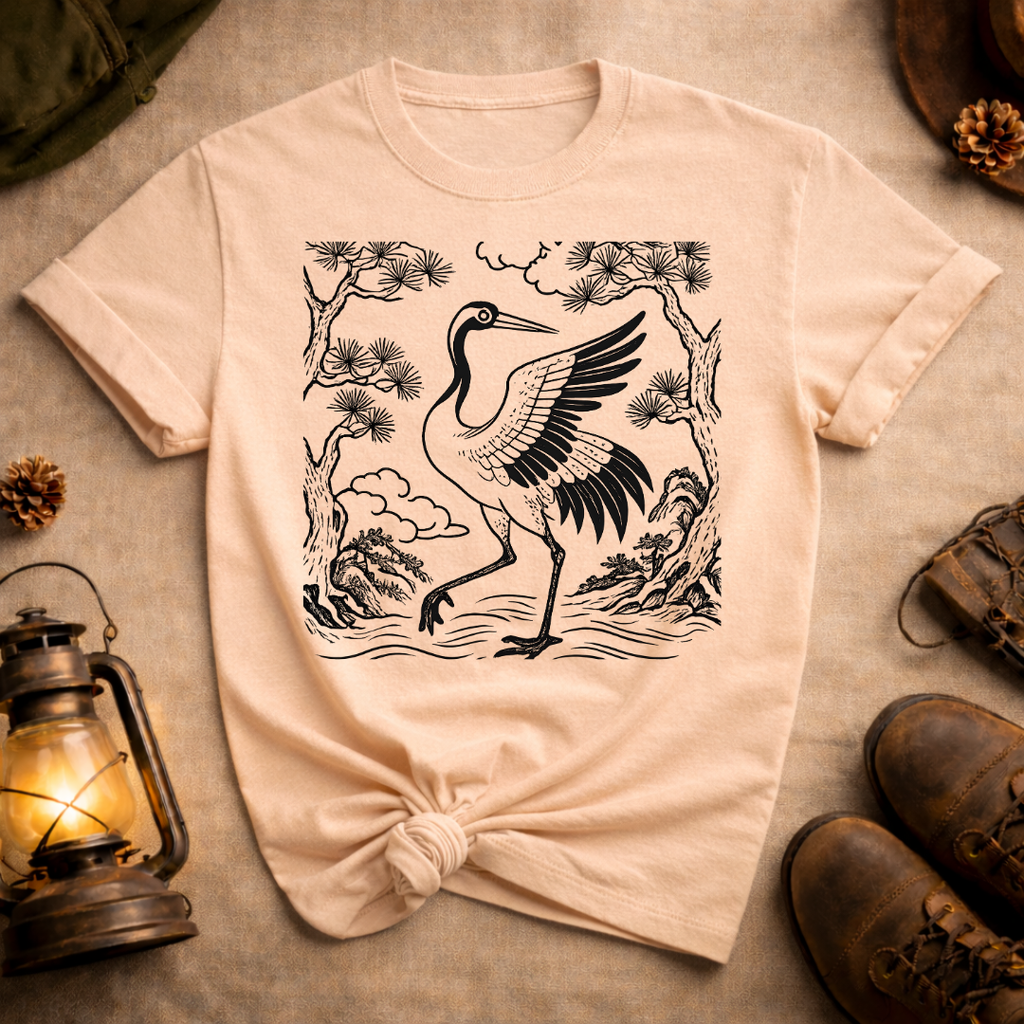 Korean Folk Art Crane 2 T-Shirt