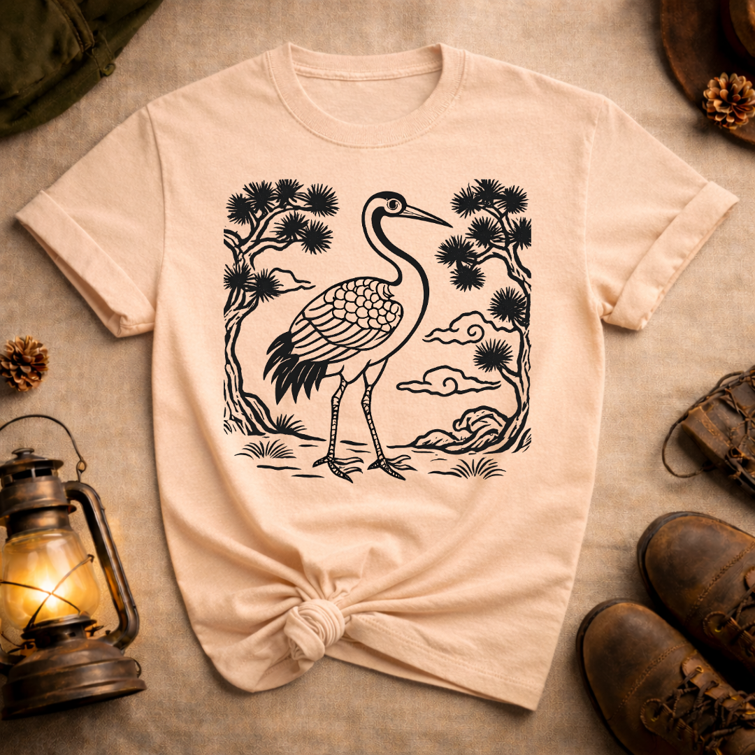 Korean Folk Art Crane 3 T-Shirt