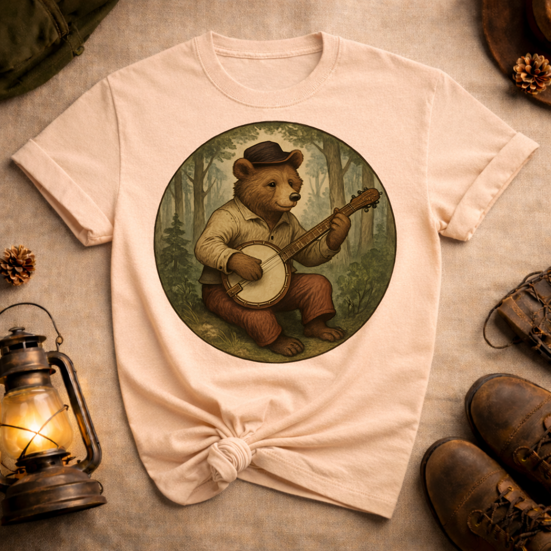 Bear Playing Banjo T-Shirt