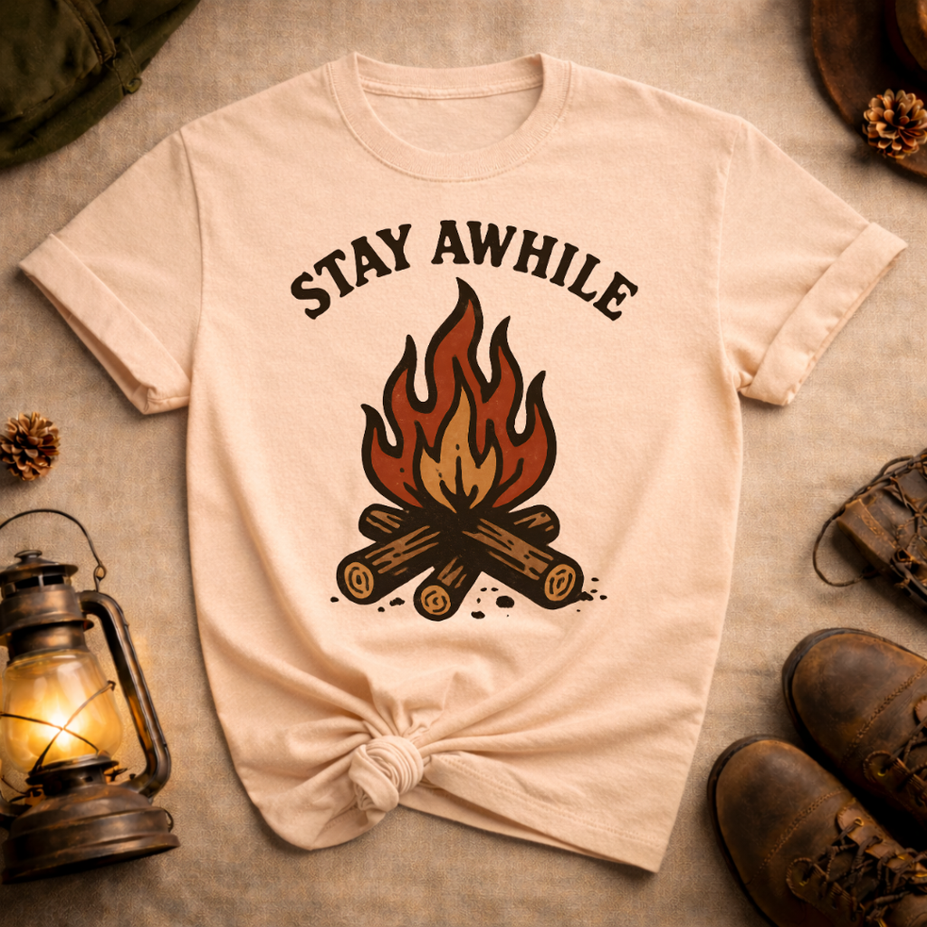 Stay Awhile Campfire T-Shirt