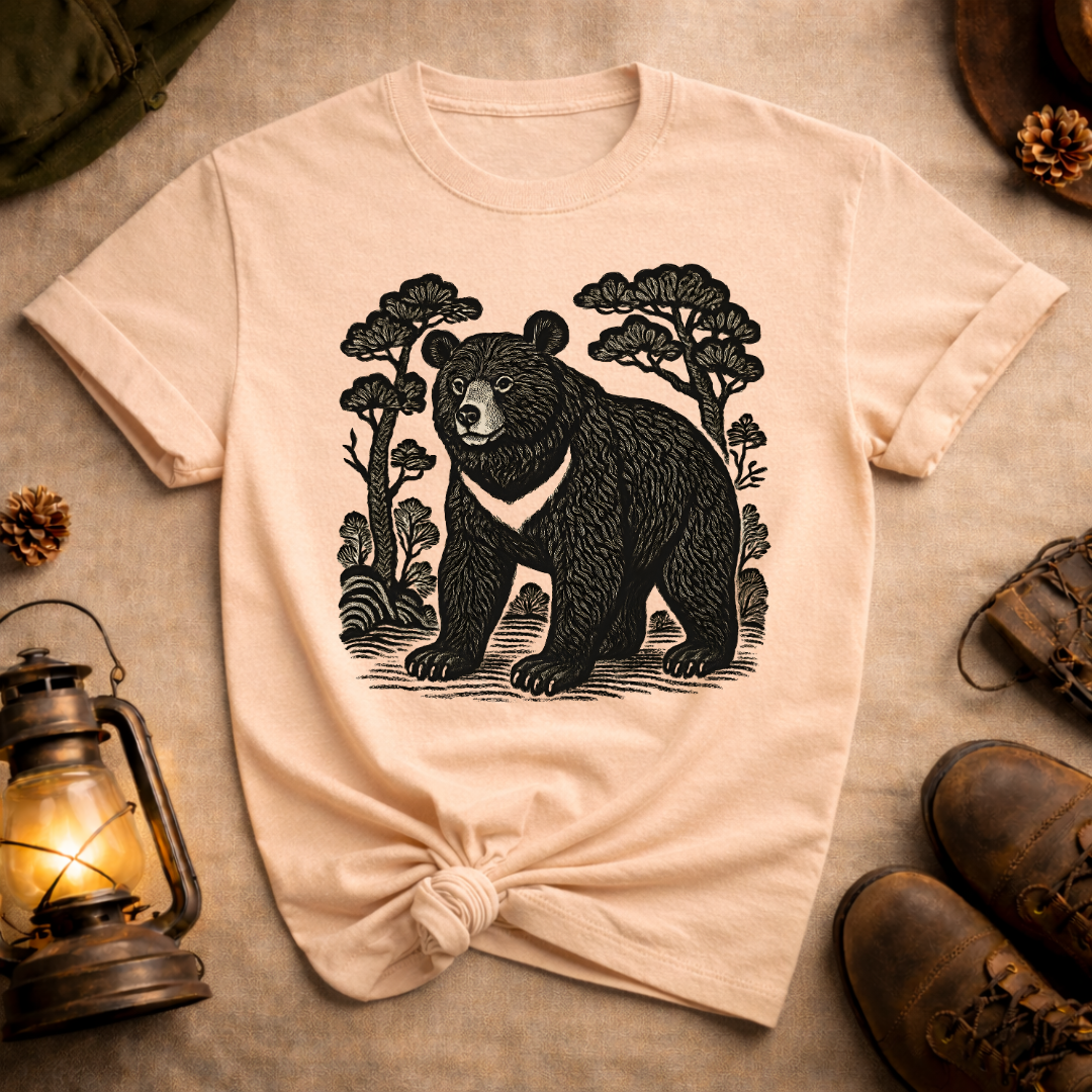 Korean Folk Art Bear T-Shirt