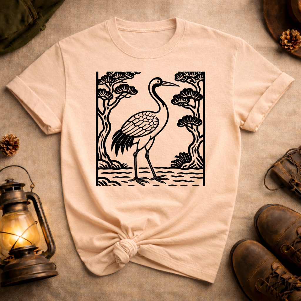 Korean Folk Art Crane 1 T-Shirt
