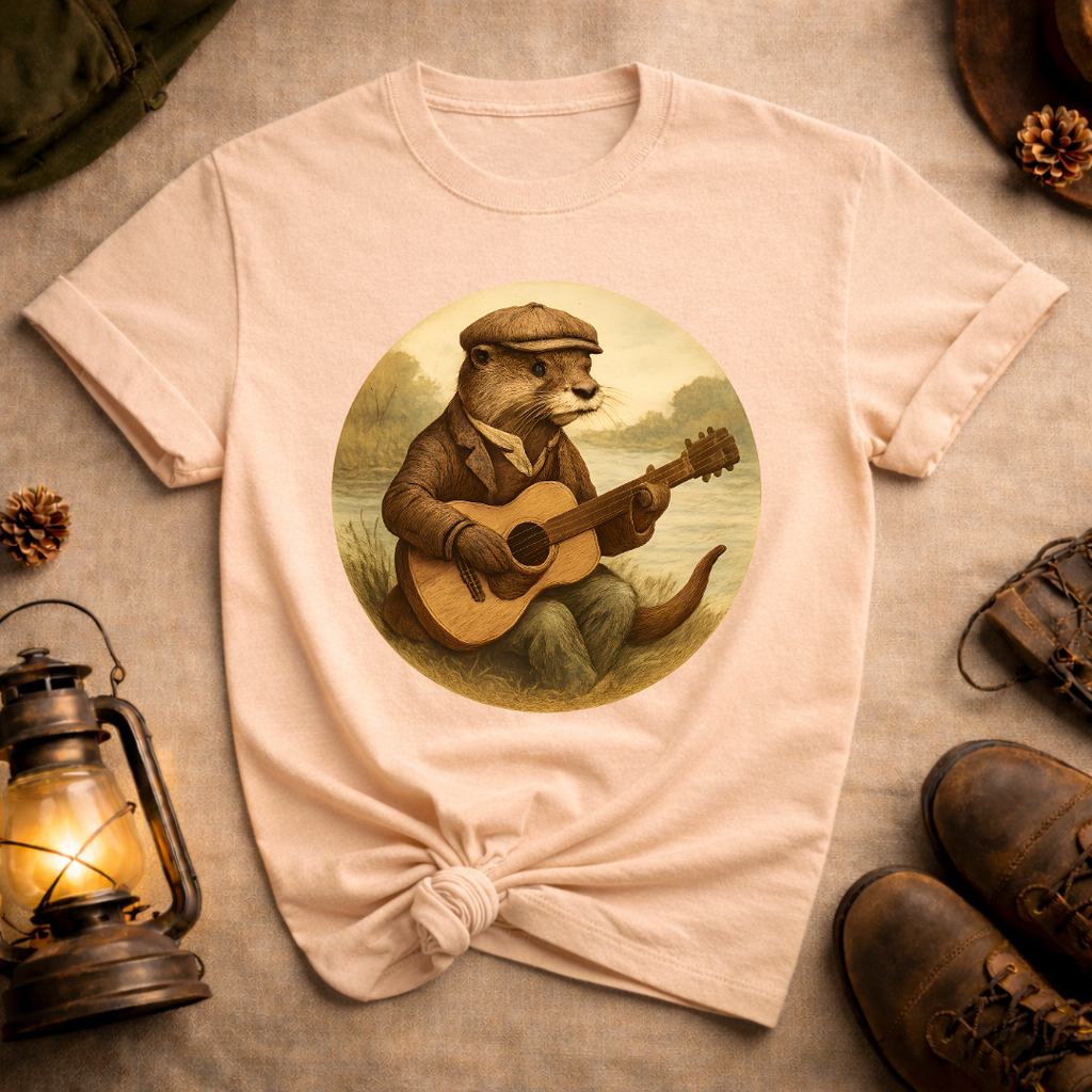 Otter with Guitar T-Shirt