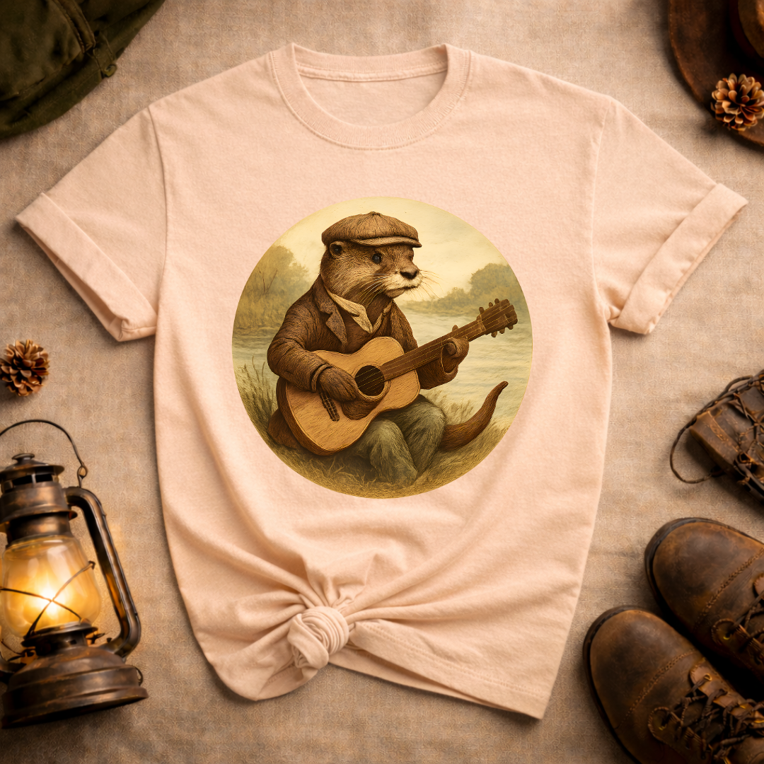 Otter with Guitar T-Shirt