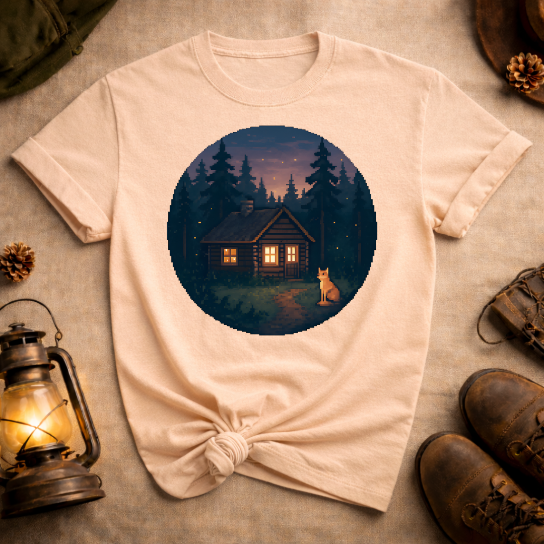 Pixel Art Cabin T-Shirt