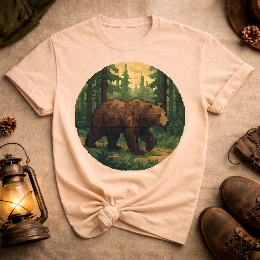 Pixel Art Bear T-Shirt