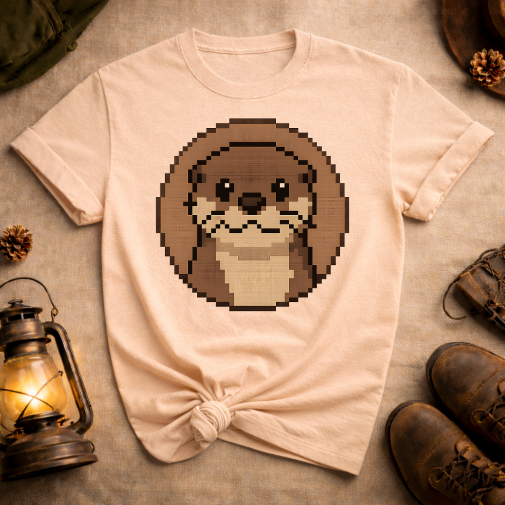 Pixel Art Otter Face T-Shirt