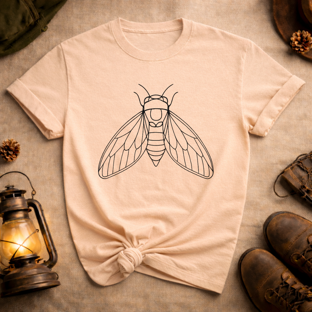 Line Art Cicada T-Shirt