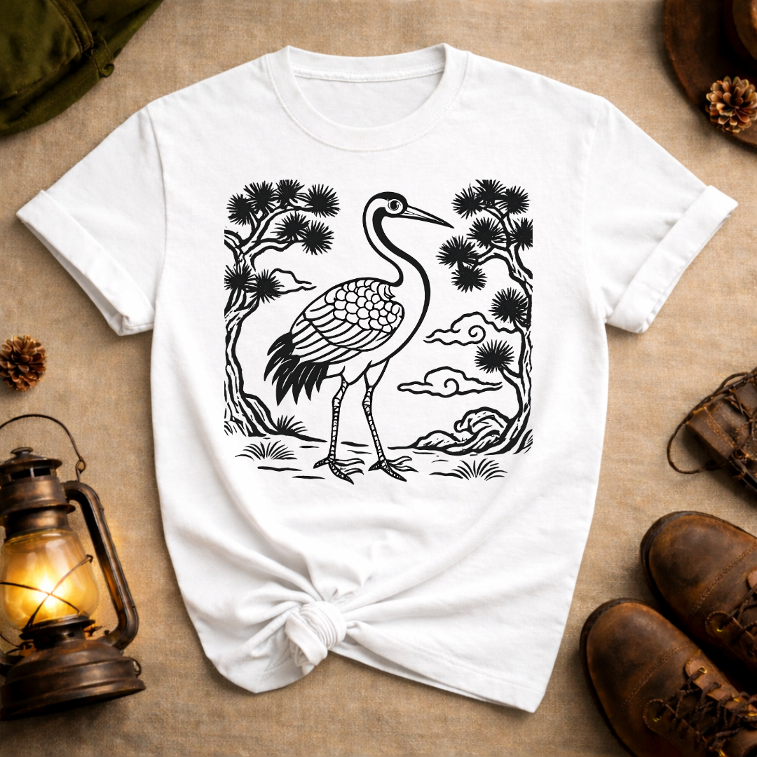 Korean Folk Art Crane 3 T-Shirt