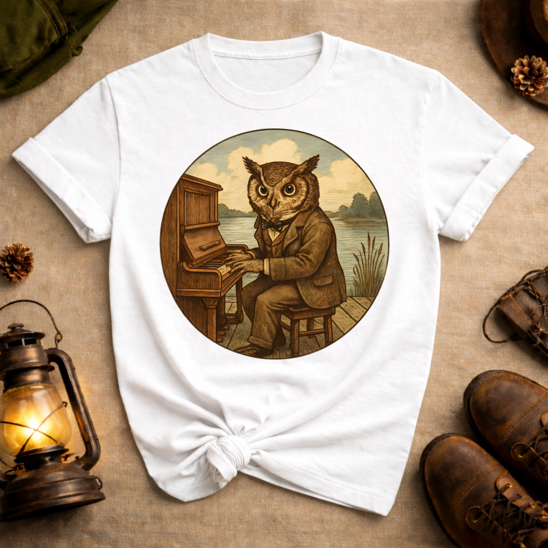 Owl Playing Piano T-Shirt