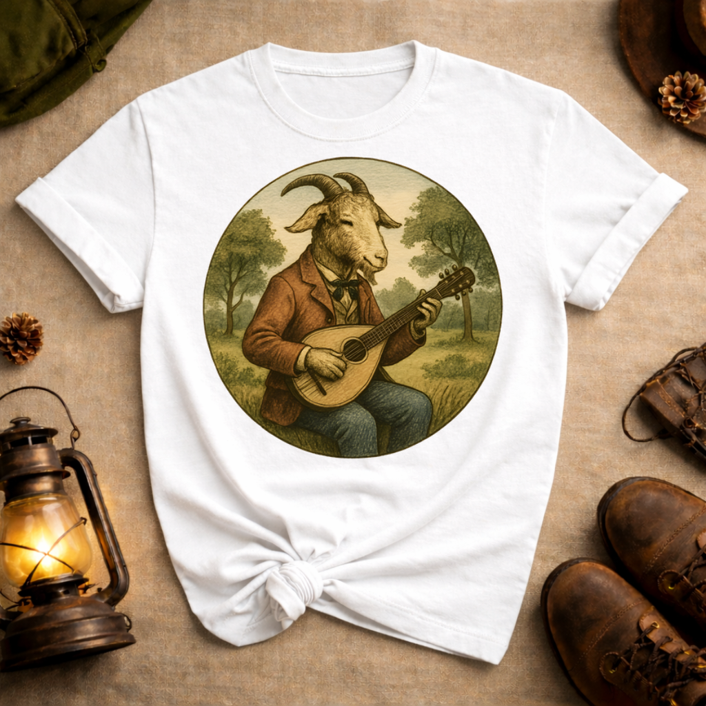 Goat Playing Mandolin T-Shirt