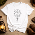 Wildflower Line Art T-Shirt