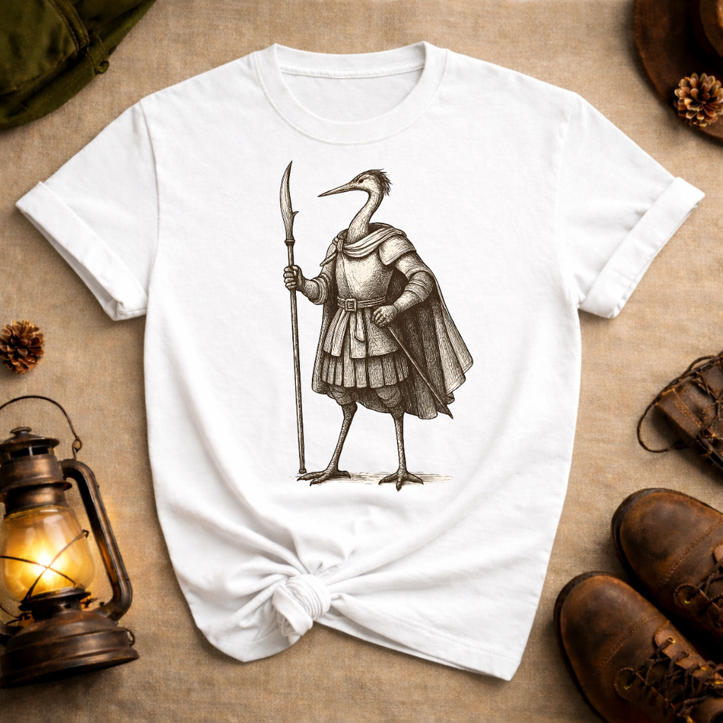 Crane with Naginata T-Shirt
