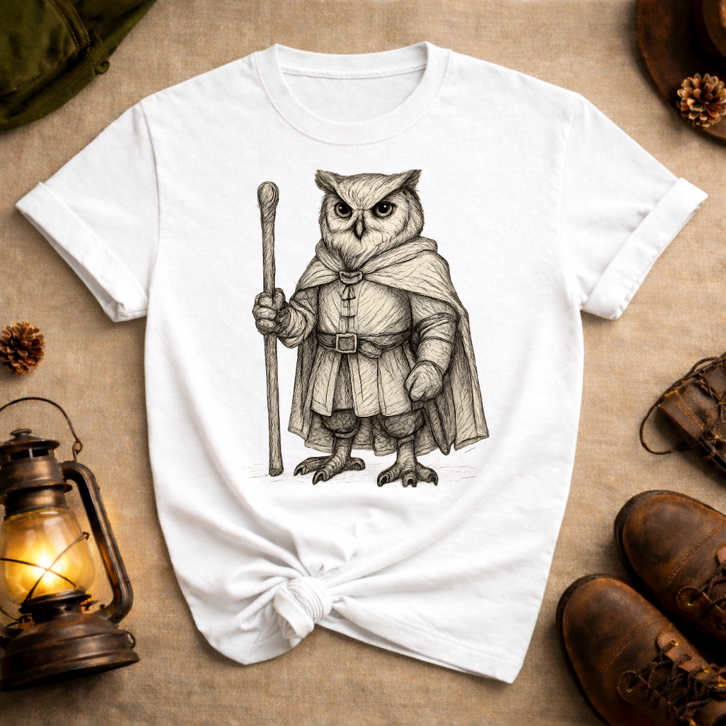 Owl with Staff T-Shirt