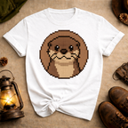 Pixel Art Otter Face T-Shirt