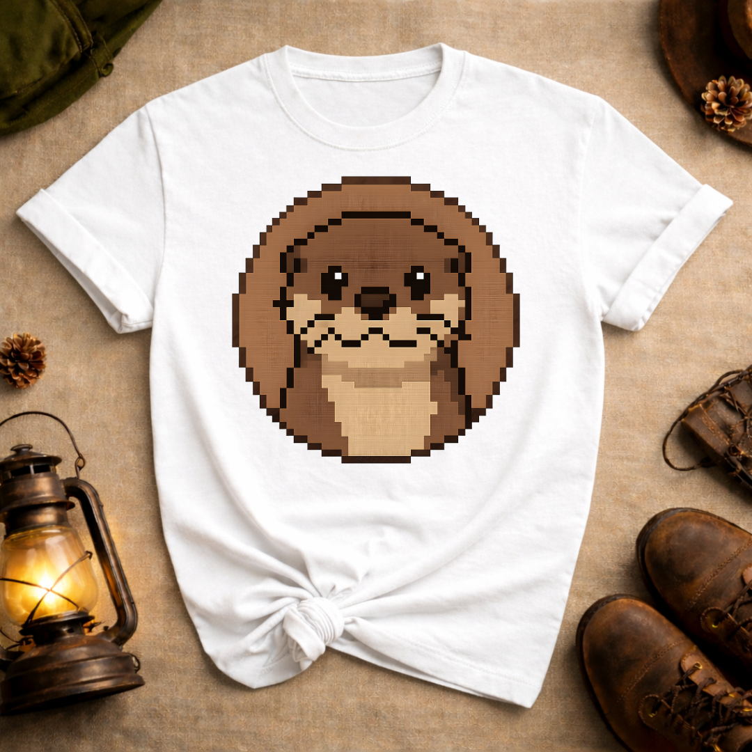 Pixel Art Otter Face T-Shirt