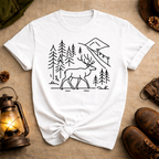 Elk Line Art T-Shirt