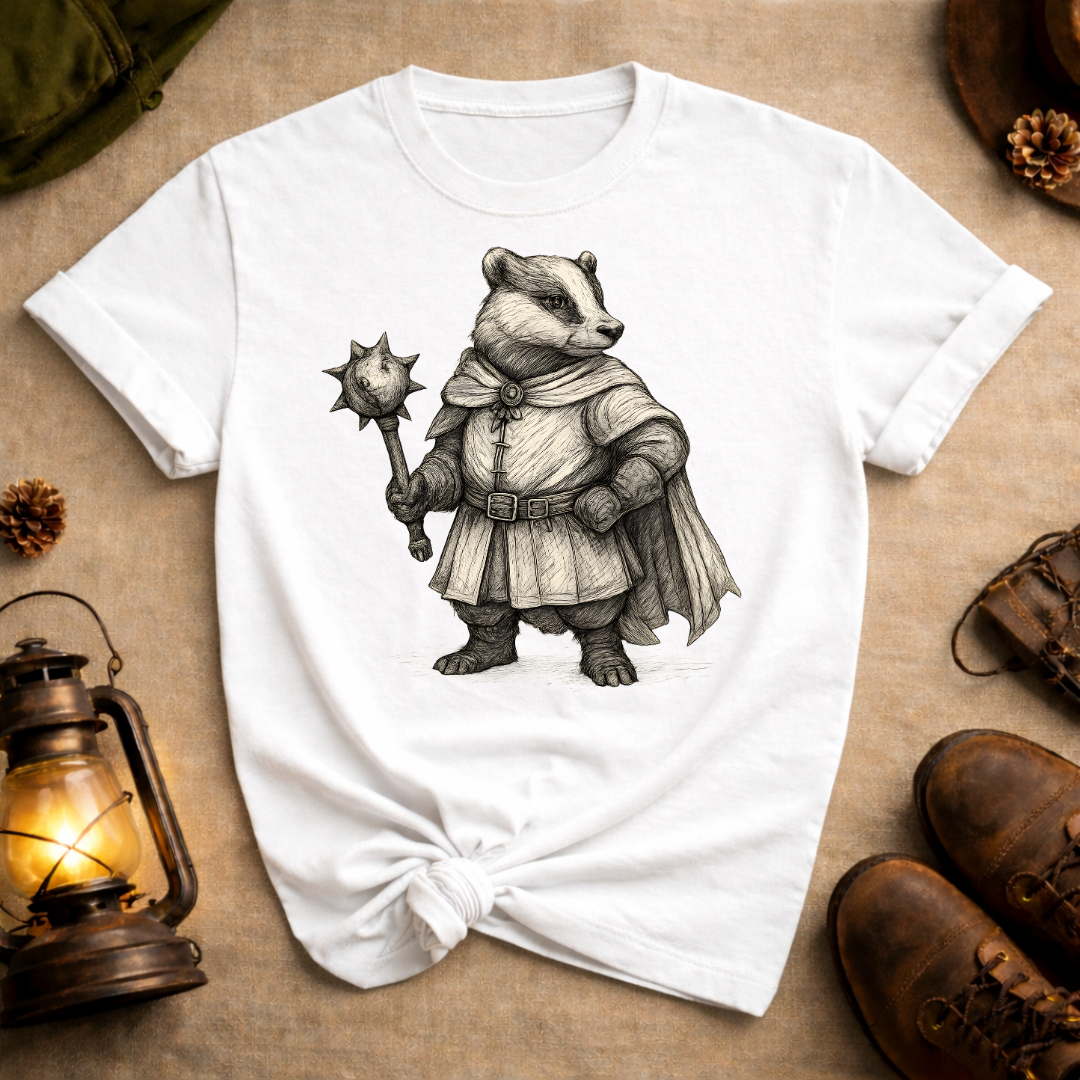 Badger with Spiked Mace T-Shirt
