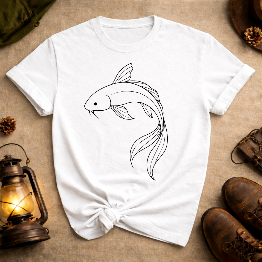 Line Art Koi T-Shirt