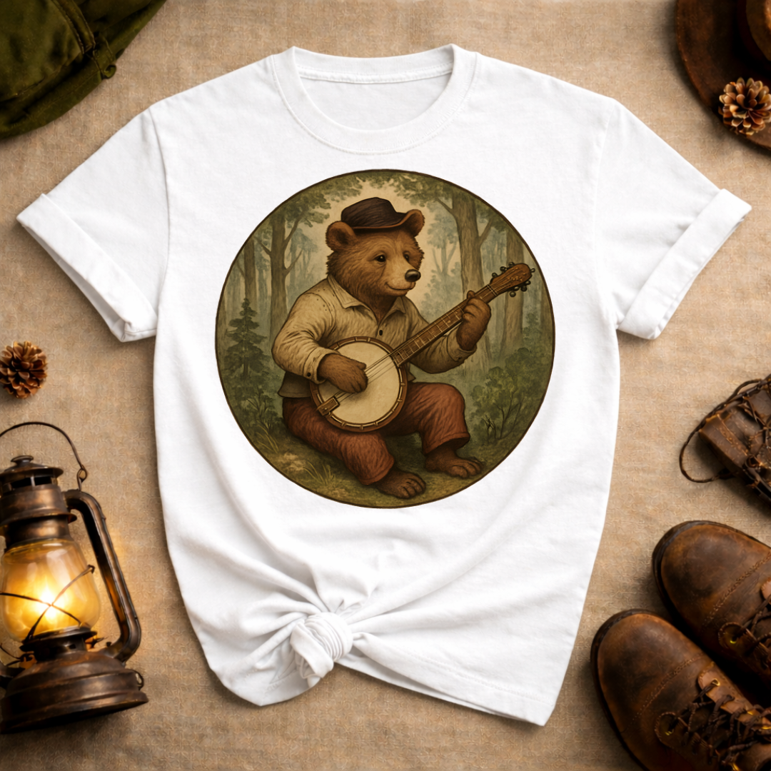 Bear Playing Banjo T-Shirt