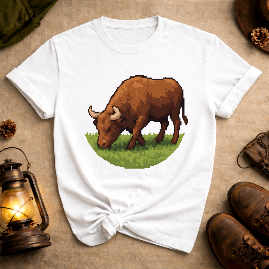 Pixel Art Bull T-Shirt