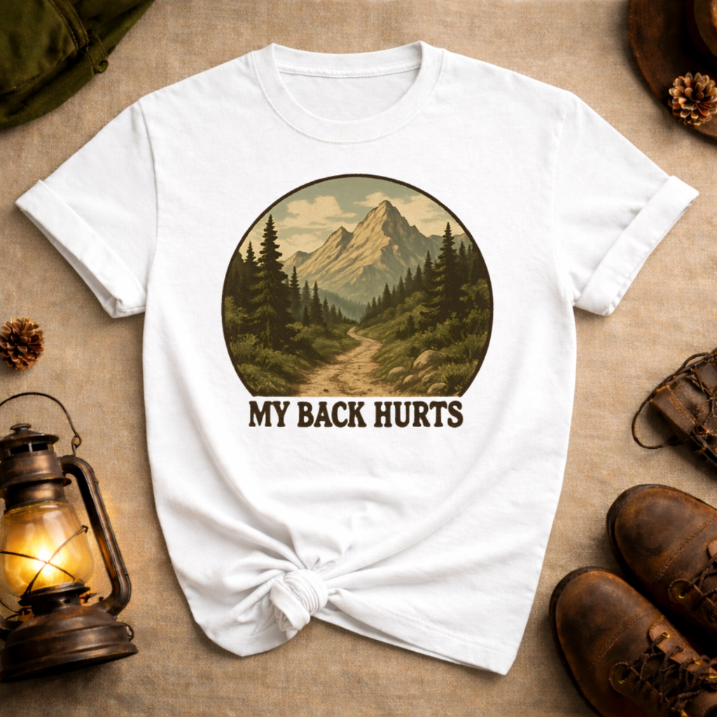 My Back Hurts Flat Lettering T-Shirt