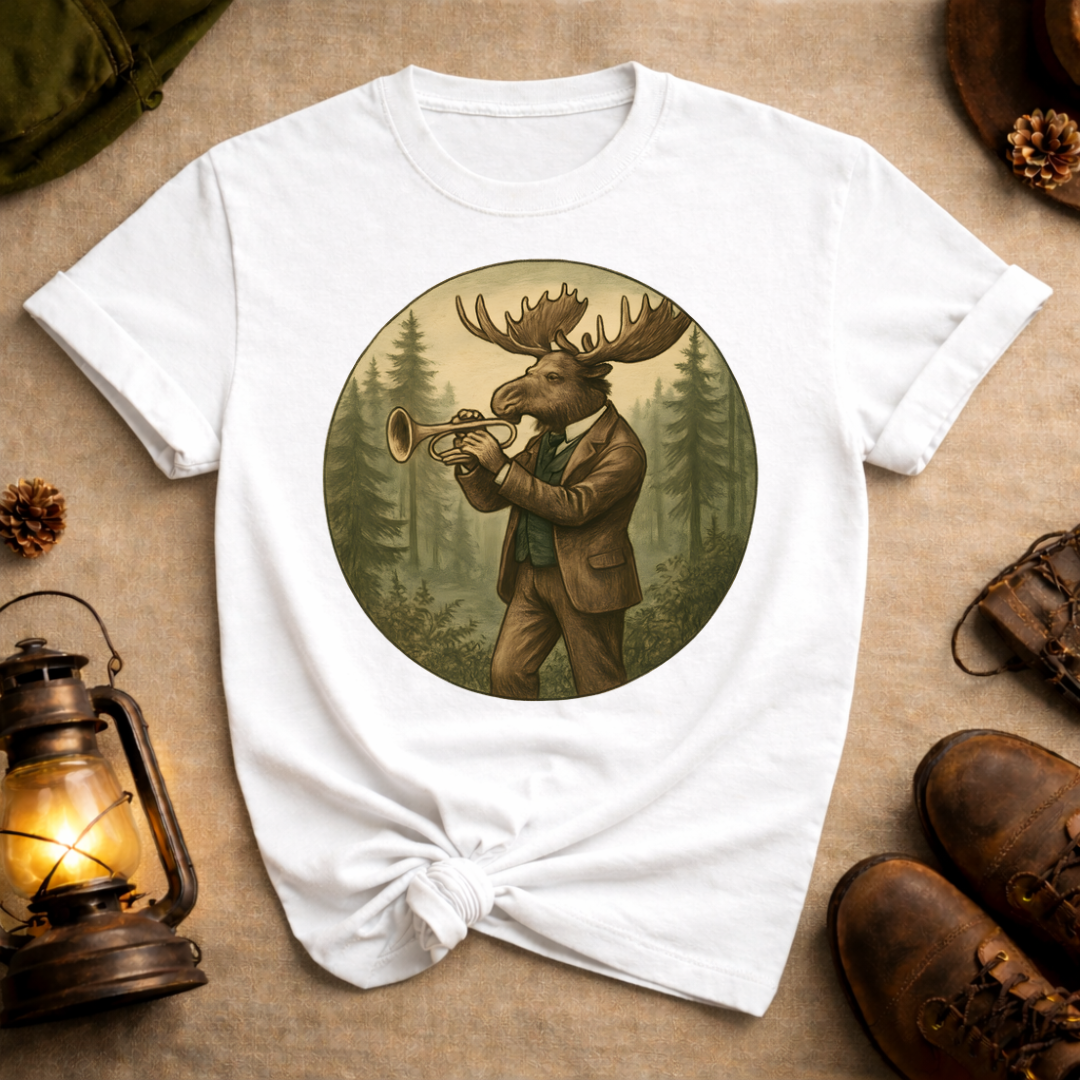 Moose with Trumpet T-Shirt