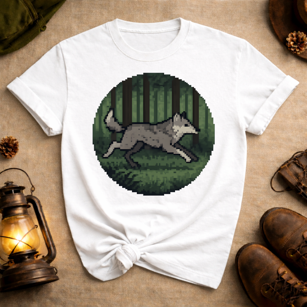Pixel Art Wolf T-Shirt