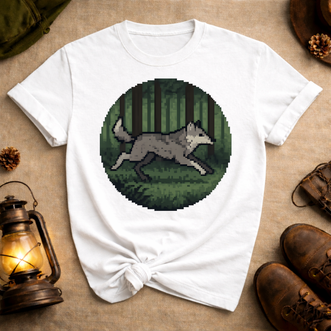 Pixel Art Wolf T-Shirt