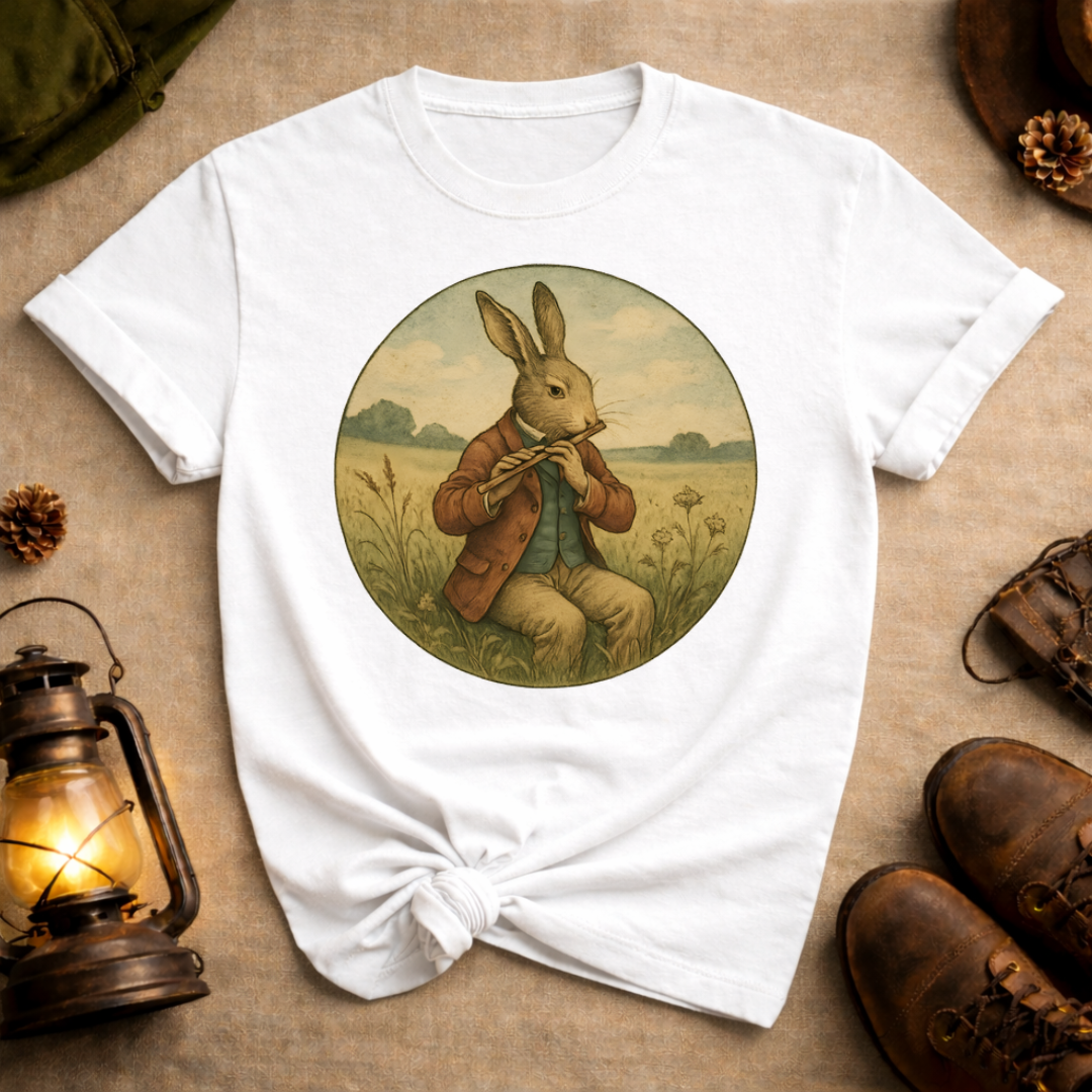 Rabbit Playing Flute T-Shirt