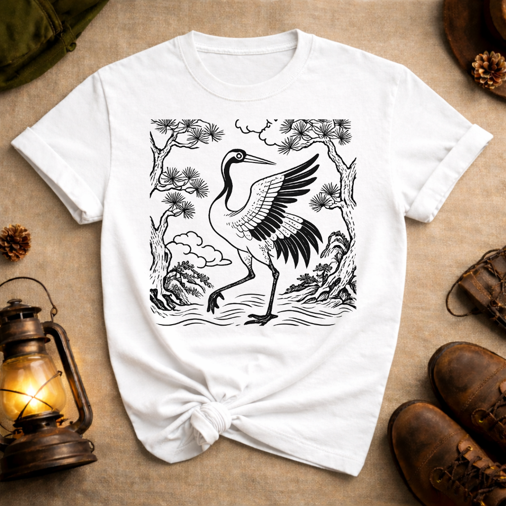 Korean Folk Art Crane 2 T-Shirt