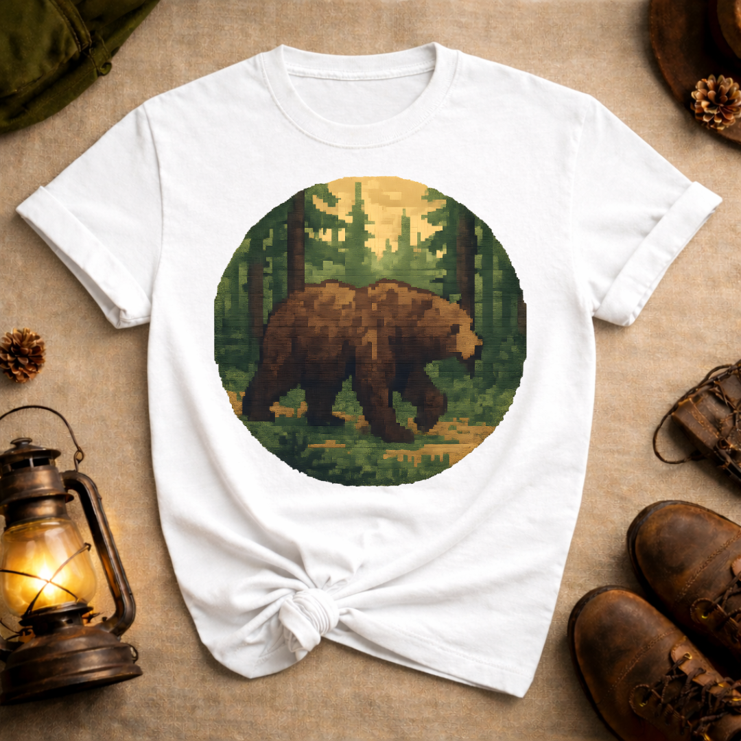 Pixel Art Bear T-Shirt