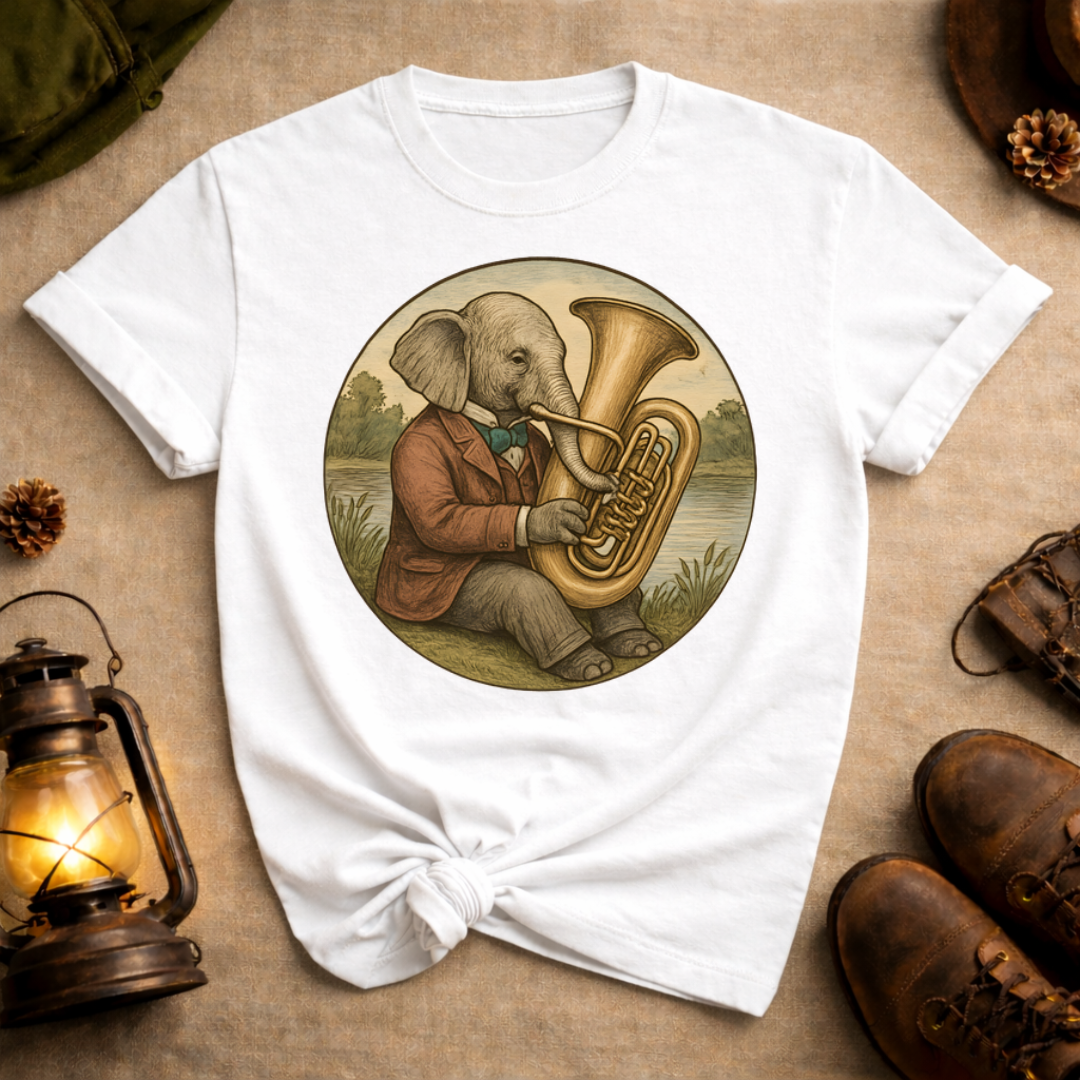 Elephant Playing Tuba T-Shirt