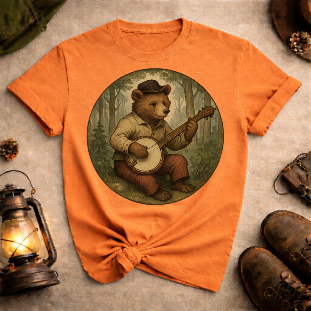 Bear Playing Banjo T-Shirt